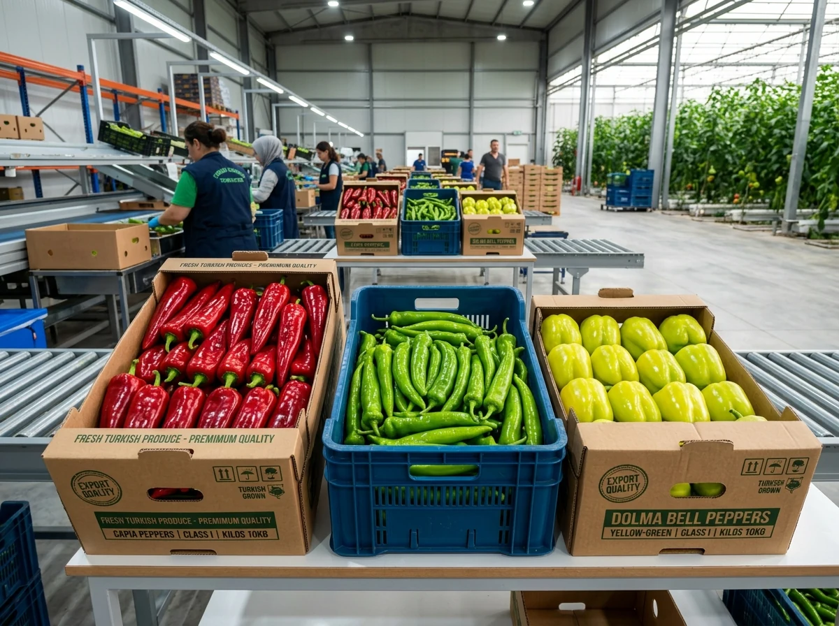 Turkish Greenhouse Peppers (Red Capia, Sivri, Dolma Bell, Charleston) export from Türkiye - Nilasya Global